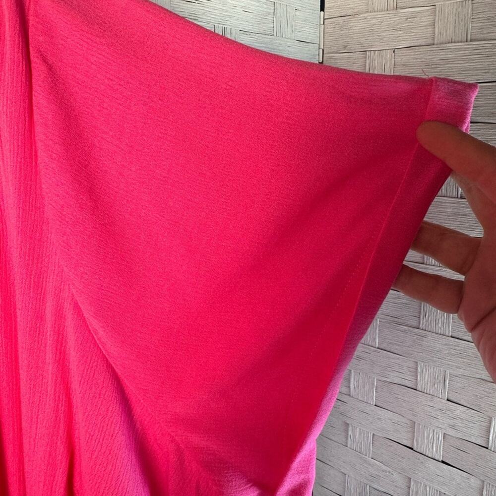 Torrid v-neck Hi Low Waist Tunic dress pocket spring hot pink coquette plus size - Picture 7 of 15